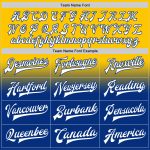 Custom Yellow White-Royal Bomber Varsity Jacket with Name and Number - Personalized Fade Fashion Full-Snap Letterman Style